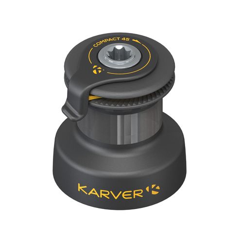 2-speed sailboat winch - KCW 45 - KARVER SYSTEMS - 4-speed / anodized aluminum / for regatta sailboats