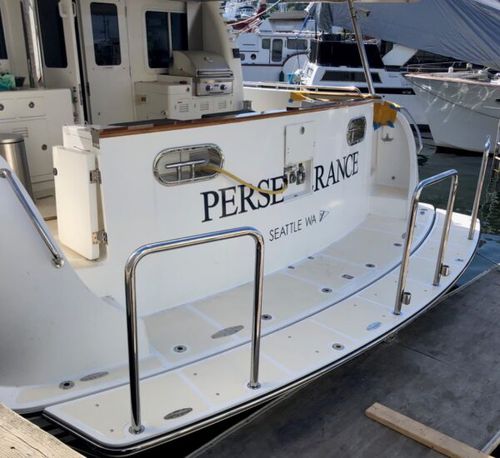 Swim platform - 64′ Nordhavn - Beachcomber Fiberglass Technology - fixed / for yacht / for boat
