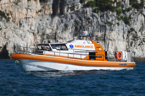 Ambulance boat - 12 - Stem Marine - outboard / GRP / trailerable