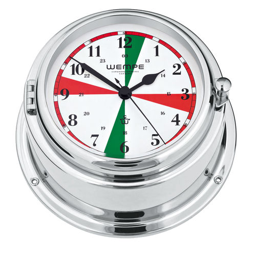 Analog clock CW360008 Gerhard D. WEMPE KG Division Chronometerwerke chrome / tide indicator