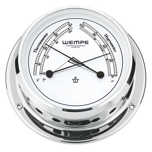 Analog barometer - CW090005 - Gerhard D. WEMPE KG Division Chronometerwerke - brass / chrome / white