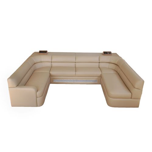 Yacht sofa - Elite 87 x 136 U - Glastop Inc. - 6-person / with storage compartment / custom-made