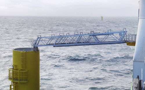 Offshore service vessel gangway - Fassmer - telescopic / motion-compensated / hydraulic