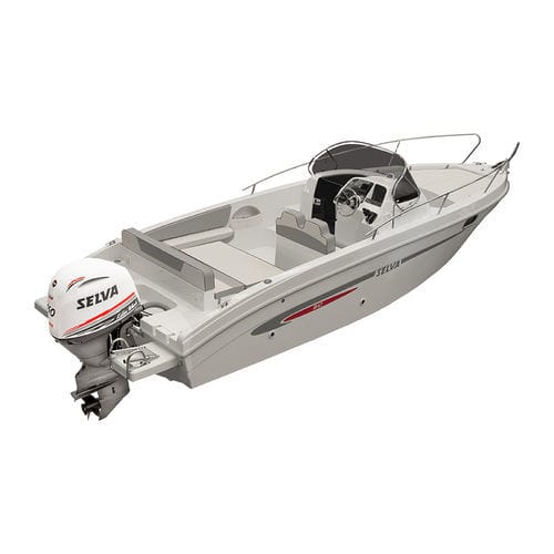 Outboard walkaround - SD 6.7 - Selva Marine - Fiberglass - open / fiberglass / sundeck