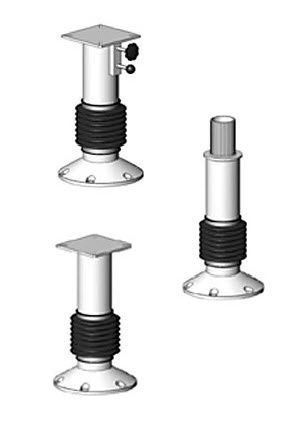Ship helm seat pedestal - H.O. Bostrom - with shock absorber / stainless steel