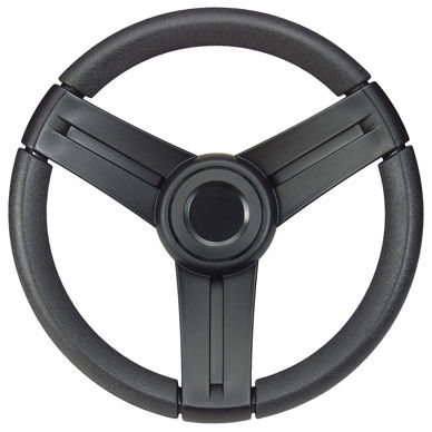 Leather-covered power boat steering wheel - MUSTANG EQ - Detmar