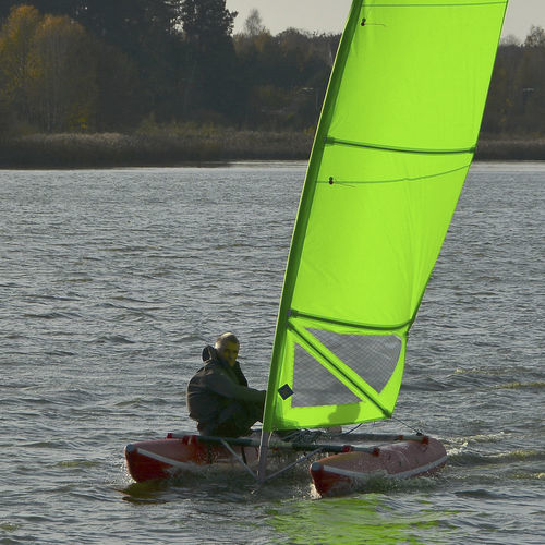 Inflatable sport catamaran - Ducky-13 - Inflatable Solution - Eduard Maydanik - single-handed / catboat