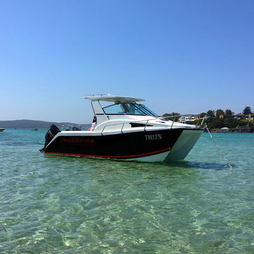 Catamaran cabin cruiser - CROSSFIRE 618GT - Neil Marine (Pvt) Ltd - outboard / twin-engine / open
