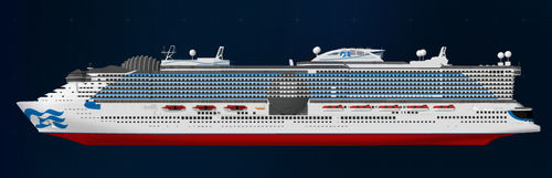 Cruising cruise ship - Sun Princess - Fincantieri - Cantieri Navali Italiani - not specified