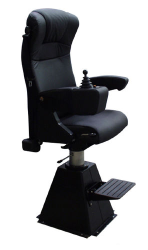 Helm seat - Beurteaux - for ships / with armrests / with built-in pilot console