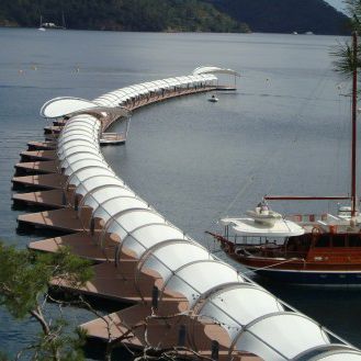 Dock shade sail - Tunnel & round shape - Structurmarine