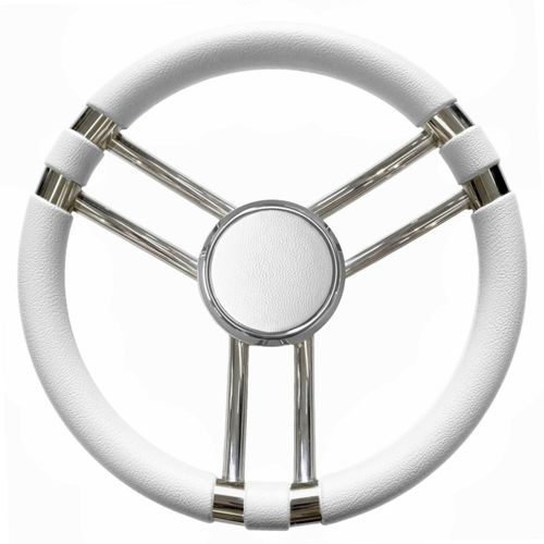 Polyurethane-coated power boat steering wheel - T21CP - SAVORETTI ARMANDO & C. s.n.c. - carbon / six spokes / black