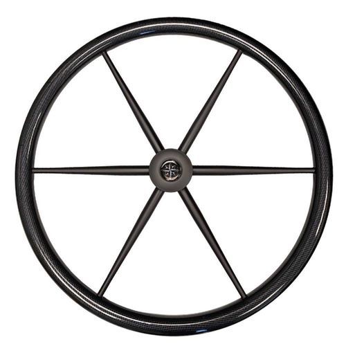 Stainless steel power boat steering wheel - T5CF GHOST - SAVORETTI ARMANDO & C. s.n.c. - carbon / five spokes / black