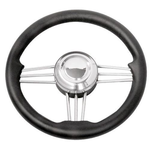 Polyurethane-coated power boat steering wheel - T14 series - SAVORETTI ARMANDO & C. s.n.c. - nine spokes / gray / black