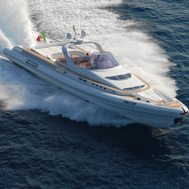 Inboard inflatable boat - 80 OPEN - Heaven Gommoni - four-engine / rigid / center console