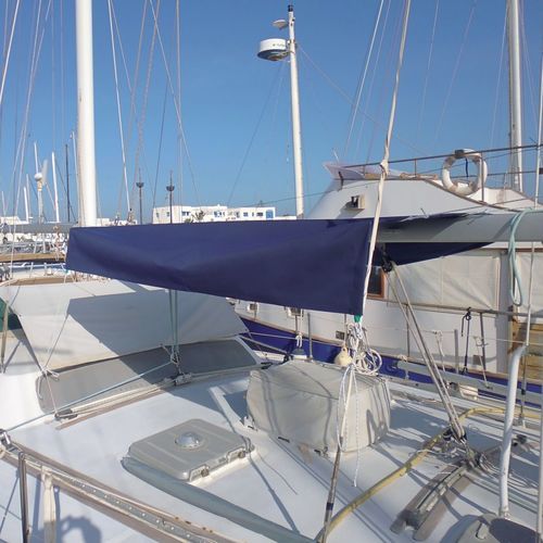 Sailboat sun awning - PRESTIGE - AD NAUTIC - cockpit / nylon / acrylic