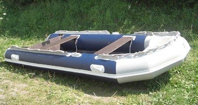 Outboard inflatable boat - P 450 - RIKU-Küffer - foldable / for fishing / 8-person max.