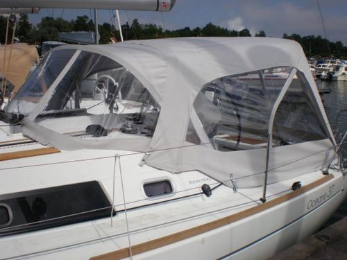 Sailboat sprayhood - Oceanis 37 - TTOP Nautic - cockpit / stainless steel frame / acrylic