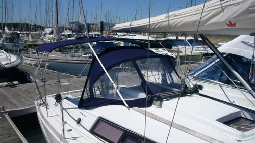 Sailboat sprayhood - Oceanis 31 - TTOP Nautic - cockpit / blue / red