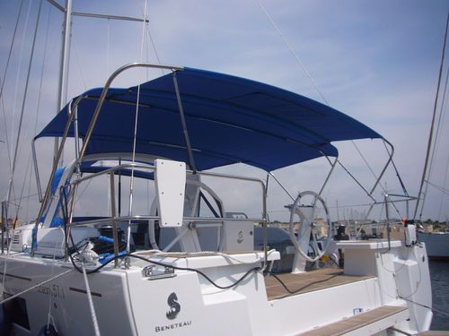 Sailboat Bimini top - Oceanis 51.1 - TTOP Nautic - cockpit / helm station / aluminum frame