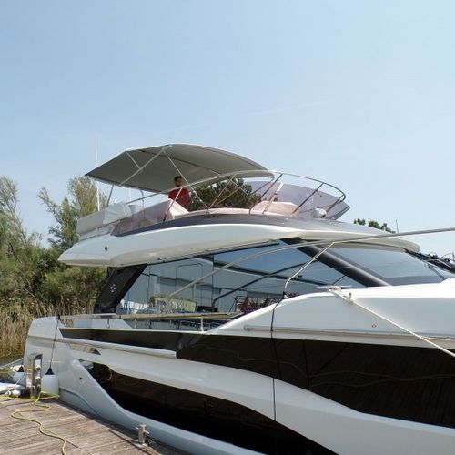 Boat Bimini top - Prestige F4.9 - TTOP Nautic - flybridge / stainless steel frame / PVC