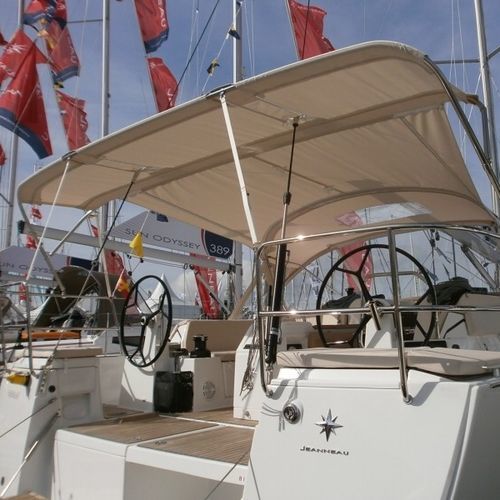 Sailboat Bimini top - Sun Odyssey 440 - TTOP Nautic - cockpit / stainless steel frame / PVC