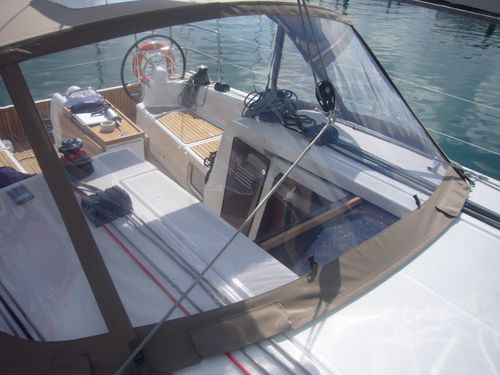 Sailboat sprayhood - Sun Odyssey 410 - Distribution Version - TTOP Nautic - cockpit / aluminum frame / stainless steel frame