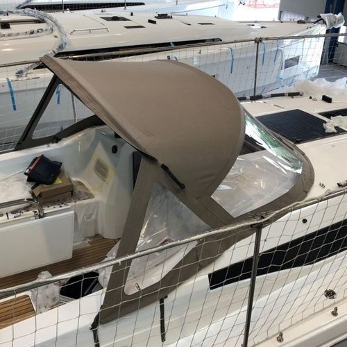 Sailboat sprayhood - Sun Odyssey 380 - Distribution Version - TTOP Nautic - cockpit / aluminum frame / stainless steel frame
