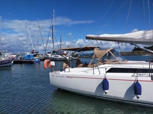 Boat Bimini top - Oceanis 34.1 - TTOP Nautic - cockpit / helm station / stainless steel frame