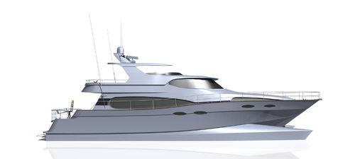 Catamaran motor yacht - Wavepiercer - LOMOcean Design - sport-fishing / flybridge / displacement