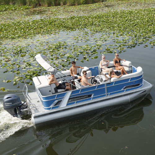 Outboard pontoon boat - 20 C - Stardeck by starcraft - open / side console / ski