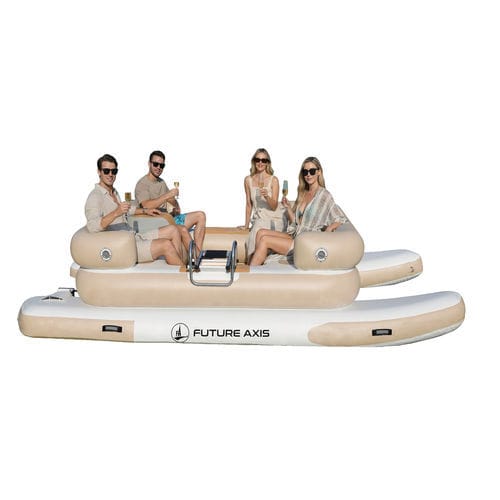 Inflatable catamaran - MOON CAT 200E - Commercial Towables - outboard / electric / foldable
