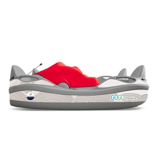 Electrically assisted pedal boat - GOGO Pedal-E - GARDASOLAR SRL - 5-person / multi-color / electric drive