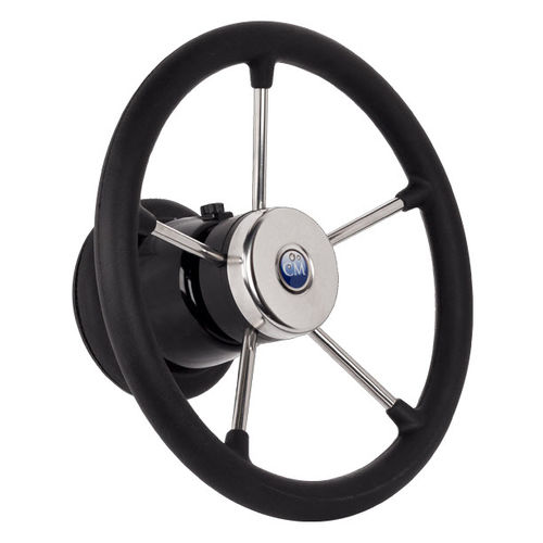 Stainless steel power boat steering wheel TRIVERE Craftsman Marine B.V.