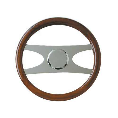 Teak power boat steering wheel - UTOPIA - Metalstyle Srl - stainless steel / design
