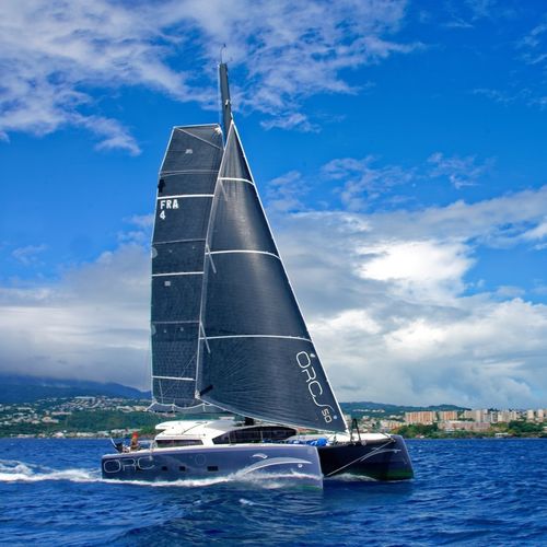 Catamaran sailing yacht - ORC50  - MARSAUDON COMPOSITES - PATTON  - cruising / 2-cabin / with open transom