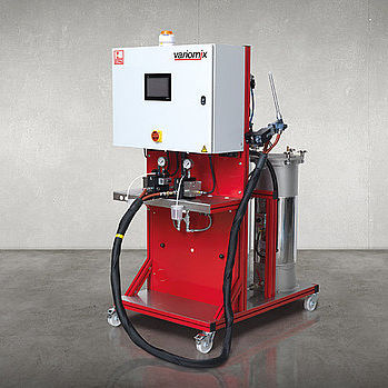 Resin metering - mixing unit - variomix - Dopag - with piston pump / for shipyards
