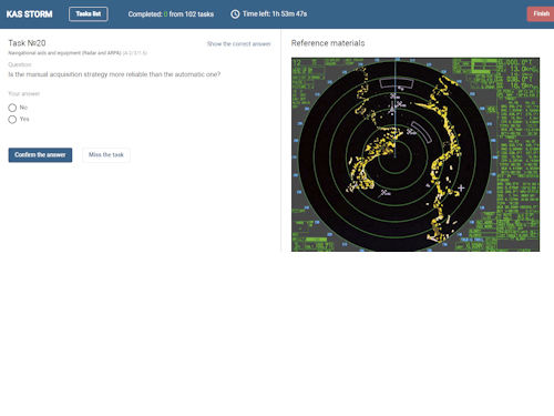 Knowledge testing software - KAS Navigator - STORM SIM - navigation / for ships