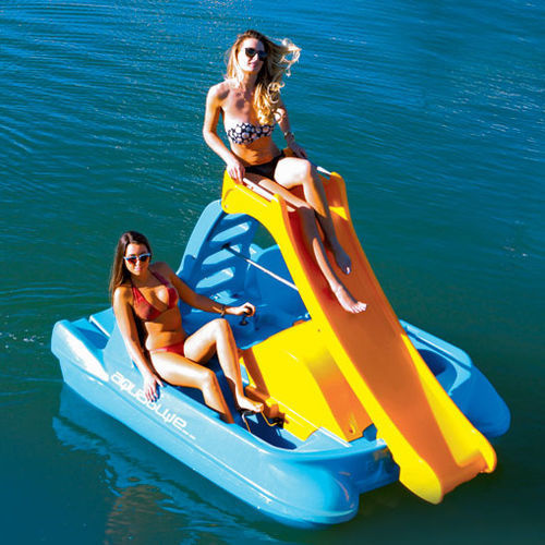 2-person pedal boat - BALADO K - AQUABLUE - polyethylene / blue / yellow