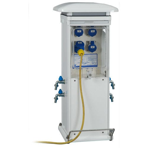 Water supply pedestal - Minus smart - CLOUDENERGY S.R.L. - electrical distribution / with built-in light / for docks