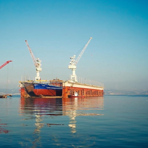Dock crane - Orhun Makina - luffing jib