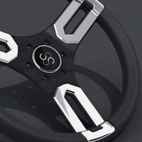 Polyurethane-coated power boat steering wheel - CREATIVO  - CASTELLI ITALIA - aluminum / three spokes / black