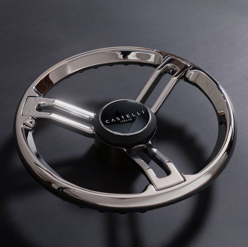 stainless steel power boat steering wheel - CASTELLI ITALIA
