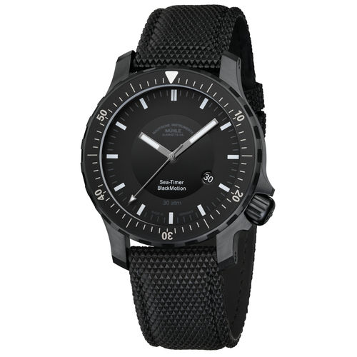 Men's sailing wristwatch - SEA-TIMER BLACKMOTION - Mühle-Glashütte GmbH nautische Instrumente und Feinmechanik