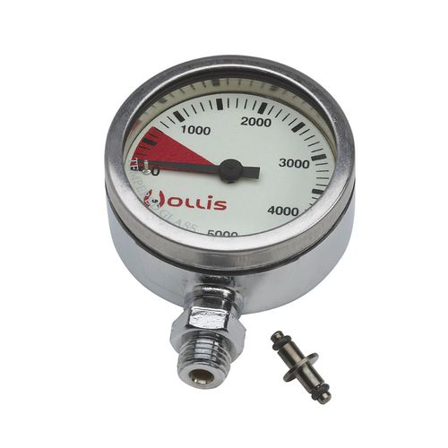 Dive pressure gauge - BRASS SPG, PSI - Hollis