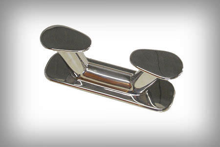 Boat mooring cleat - Mazzer Srl - double / stainless steel