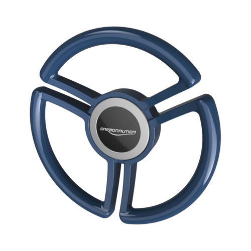 Carbon power boat steering wheel - Clover - CARBONAUTICA - design / black / blue