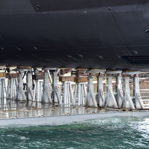 Motor boat stand - TAR2T100 h. 08/12 - Naval Tecno Sud - adjustable / keel / galvanized