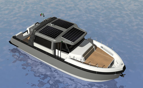 Solar powered express cruiser - EC 30 CABIN - ETHOS - hybrid / 12-person max. / downeast