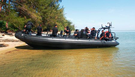 Outboard professional boat - RIB 9.5 Anti-Piracy - SMART OWN - GRP / rigid hull inflatable boat